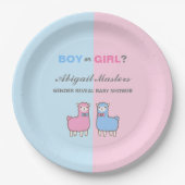 Llama Gender onthulling Baby shower Papieren Bordje (Voorkant)