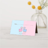 Llama Gender Reveal Baby shower Place Card Plaatskaartje (Achterkant)