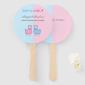 Llama Geslacht Onthullen Baby shower Hand Fan Handwaaier (Voorkant en achterkant)