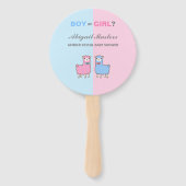 Llama Geslacht Onthullen Baby shower Hand Fan Handwaaier (Voorkant)