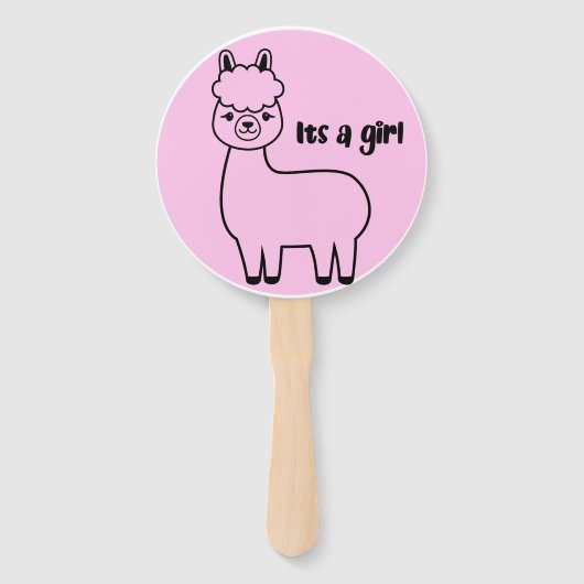 Llama geslachtsopenbaring handwaaier (Achterkant)