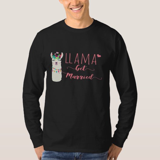Llama Get Married Bruid Bachelorette Feestje T-shirt (Voorkant)