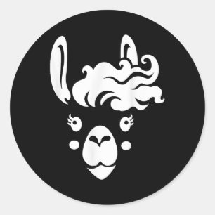 Llama gezicht wimpers Halloween kostuum kapsel Ronde Sticker