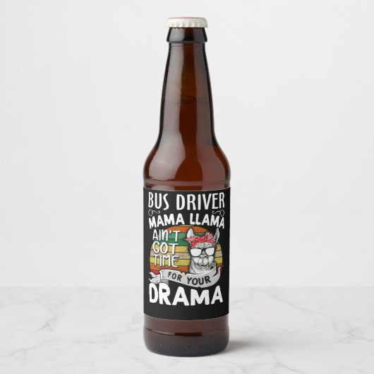 Llama Gift | Buschauffeur Mama Llama Bier Etiket (Voorkant)