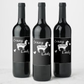 Llama Gift | Crazy Alpaca Lady Wijn Etiket (Flessen)