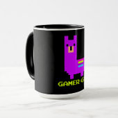 Llama Gift | Cute Alpaca Llama Gamer Girl, 8-bits Mok (Voorkant links)