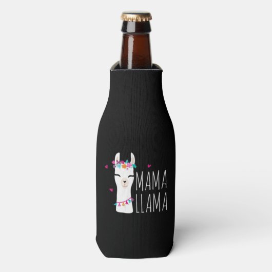 Llama Gift | Mama Llama Flesjeskoeler (Fles Voorkant)