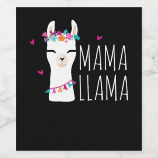 Llama Gift | Mama Llama Wijn Etiket (Enkel label)