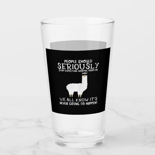Llama Gift | Mensen moeten serieus Glas (Voorkant)