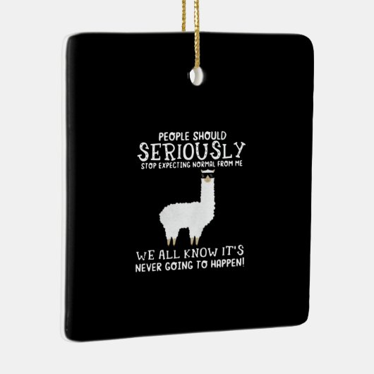 Llama Gift | Mensen moeten serieus Keramisch Ornament (Rechts)