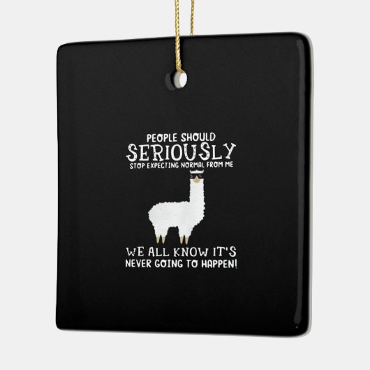 Llama Gift | Mensen moeten serieus Keramisch Ornament (Links)