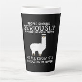 Llama Gift | Mensen moeten serieus Latte Mok (Voorkant)