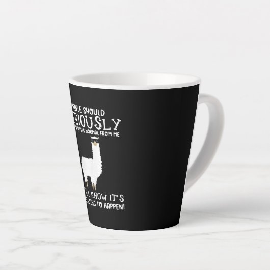 Llama Gift | Mensen moeten serieus Latte Mok (Rechterhoek)
