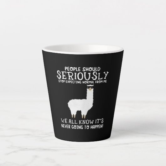 Llama Gift | Mensen moeten serieus Latte Mok (Voorkant)