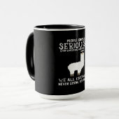 Llama Gift | Mensen moeten serieus Mok (Voorkant links)