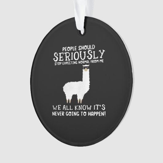 Llama Gift | Mensen moeten serieus Ornament (voorkant)