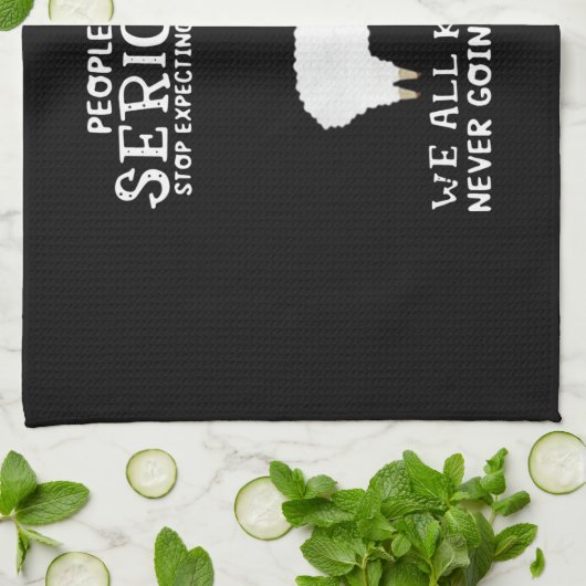 Llama Gift | Mensen moeten serieus Theedoek (Gevouwen)