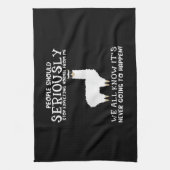 Llama Gift | Mensen moeten serieus Theedoek (Verticaal)