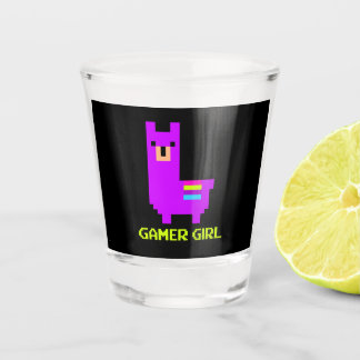 Llama Gift | Schattigee Alpaca Llama Gamer Meisje Shot Glas