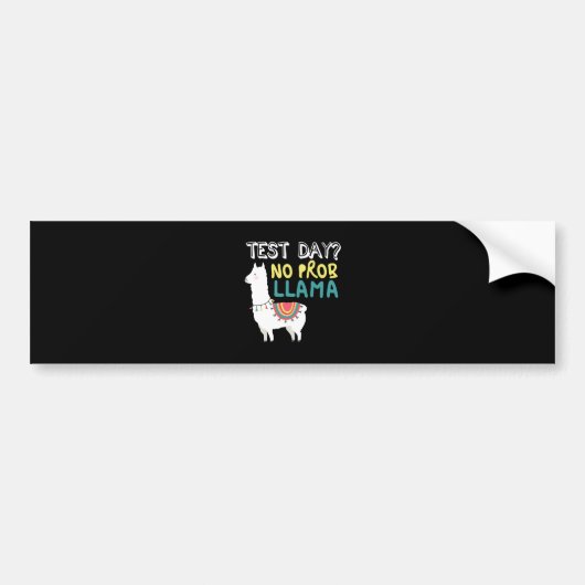 Llama Gift | Testdag Geen ProbLlama Grappig kostuu Bumpersticker (Voorkant)