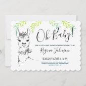 Llama Girl Baby shower Kaart (Voorkant)