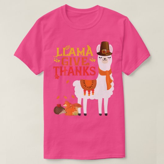 Llama Give Thanks Funny Llama Pilgrim thanksgiving T-shirt (Design voorkant)