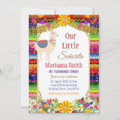 Llama Gold Colorful Mexican Fiesta Birthday Kaart (Voorkant)