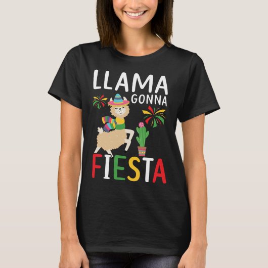 Llama Gonna Fiesta Mexico Mexican Festival Cinco d T-shirt (Voorkant)