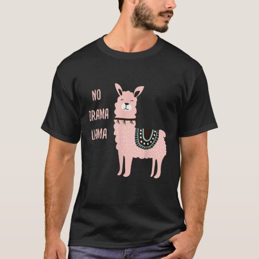 Llama Grappig Geen Drama Llama Liefhebber Gift T-shirt (Voorkant)