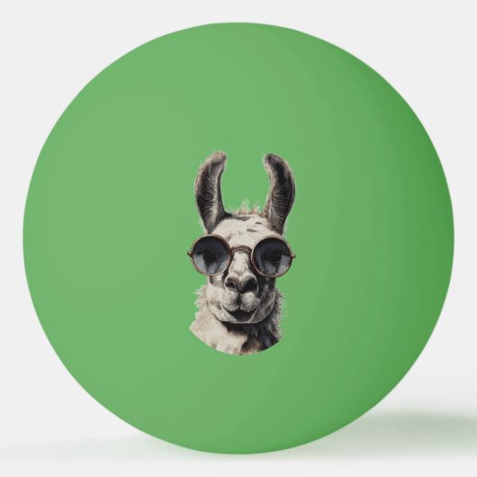 Llama Grappig Gezicht Pingpongbal (Voorkant)