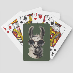 Llama Grappig Gezicht Pokerkaarten
