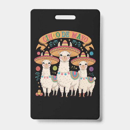 Llama Grappige Cinco De Mayo Feest Feestje Badge (Voorzijde)