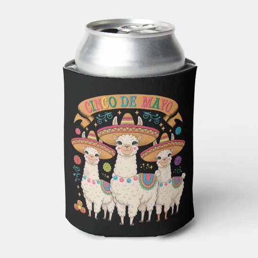 Llama Grappige Cinco De Mayo Feest Partij Blikjeskoeler (Blikje Voorkant)