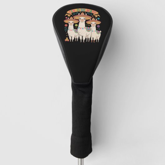 Llama Grappige Cinco De Mayo Feest Partij Golfheadcover (Voorkant)