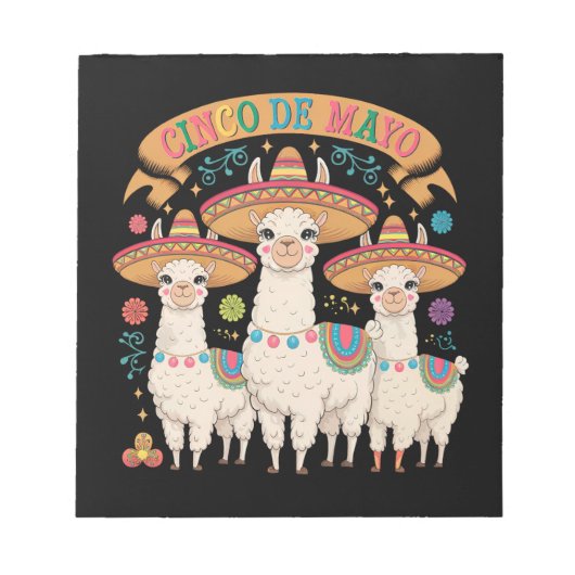 Llama Grappige Cinco De Mayo Feest Partij Notitieblok (Voorkant)