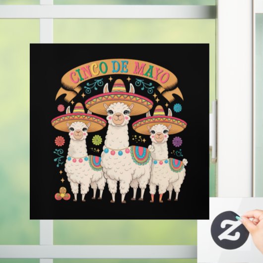Llama Grappige Cinco De Mayo Feest Partij Raamsticker (Huis)
