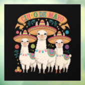 Llama Grappige Cinco De Mayo Feest Partij Raamsticker (Vel 3)