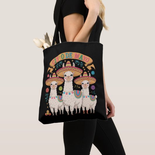 Llama Grappige Cinco De Mayo Feest Partij Tote Bag (Dichtbij)