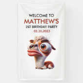 llama grappige karikaturen Mexicaanse 1e verjaarda Spandoek (Verticaal)