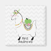 Llama Green Apple Floral Chevron Magneet (Voorkant)