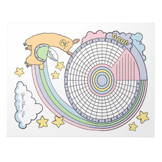 Llama Habit Tracker Custom Notitieblok (Voorkant)