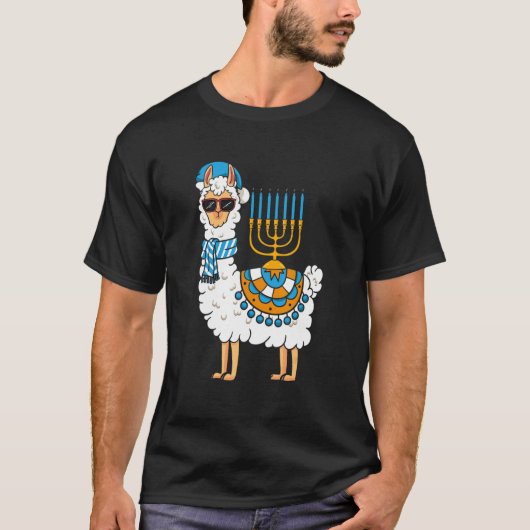LLama Hanukkah Happy Hanukah Pajama Family Matchi T-shirt (Voorkant)
