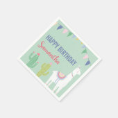 Llama Happy Birthday Fiesta Party Servet (Hoek)