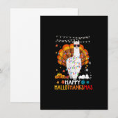 Llama Happy Halothanksmas Halloween Thanksgiving Kaart (Voorkant / Achterkant)