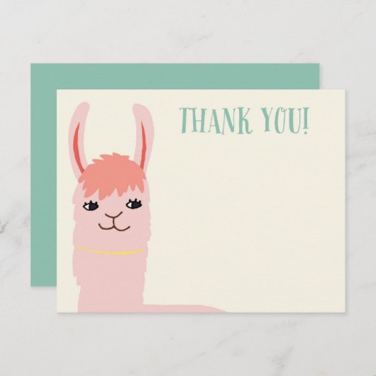 Llama - Hartelijk dank Bedankkaart (Voorkant / Achterkant)