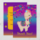 Llama Hartelijk dank! | Faux Glitter Bedankkaart (Voorkant / Achterkant)