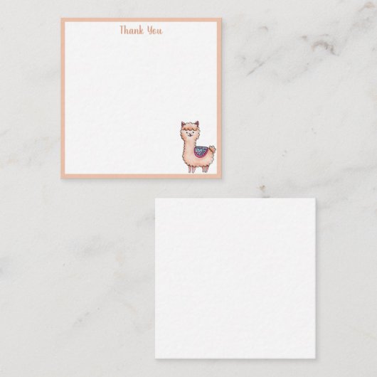 Llama Hartelijk dank Notitiekaartje (Voorkant / Achterkant)