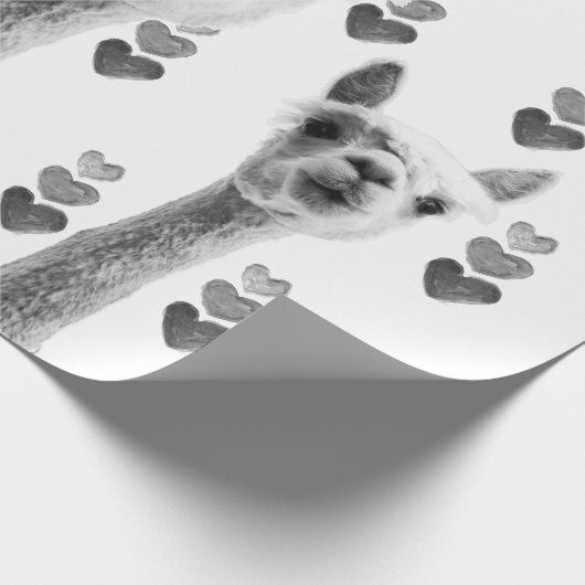 Llama hartencadeautje cadeaupapier (Hoek)