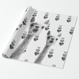 Llama hartencadeautje cadeaupapier
