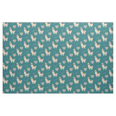 Llama Heart Love Pattern on Blauwgroen Stof (Fat Quarter)